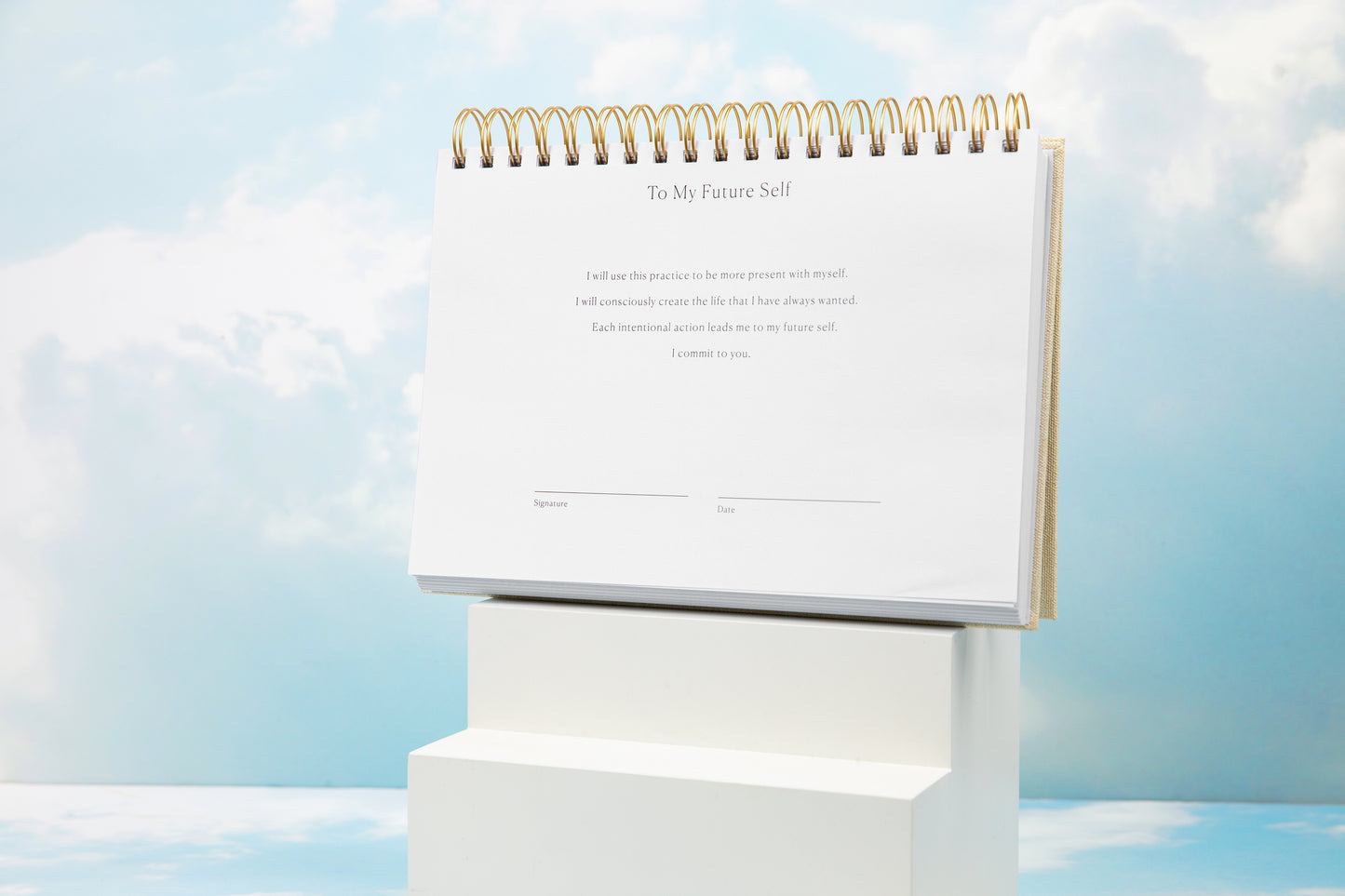 Daily journal commitment page to commit to your future self