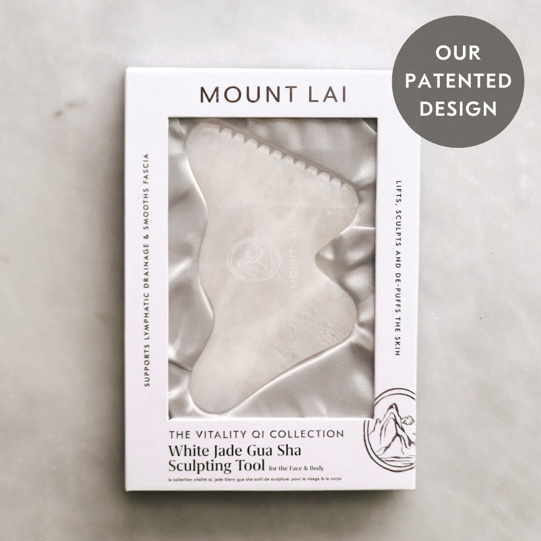 Mount Lai The Vitality Qi White Jade Gua Sha Sculpting Tool