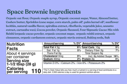 DEUX space brownie cookie dough ingredients