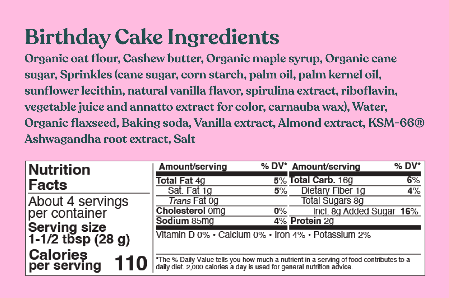 DEUX birthday cake dough ingredients