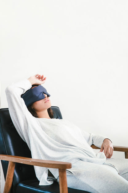 Sunday Citizen Crystal Powered Sleep Mask with Washable Silk in Navy