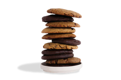 stack of DEUX cookie dough cookies
