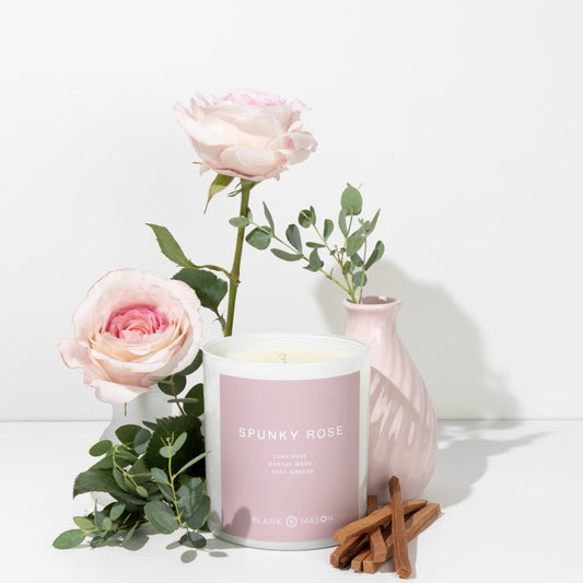 Spunky Rose Blank Mason Candle